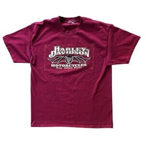 Harley Davidson Vintage Beartooth Cody, WY Burgundy Red T-Shirt Men's Medium